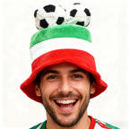 Top Hat 2026 World Cup Flag Hat Fan Gear Velvet Tall Hat Football-Shaped Fedoras Cheer Accessories Carnival Celebration Gift Hat