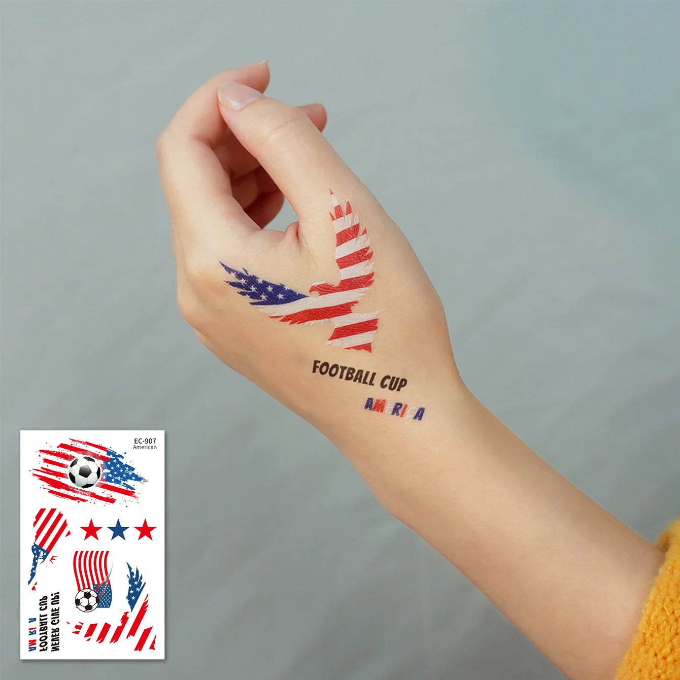 10 Sheets 2026 North America World Cup Flag Temporary Tattoos Football Sports Face Stickers For Fans Festival Party Decor