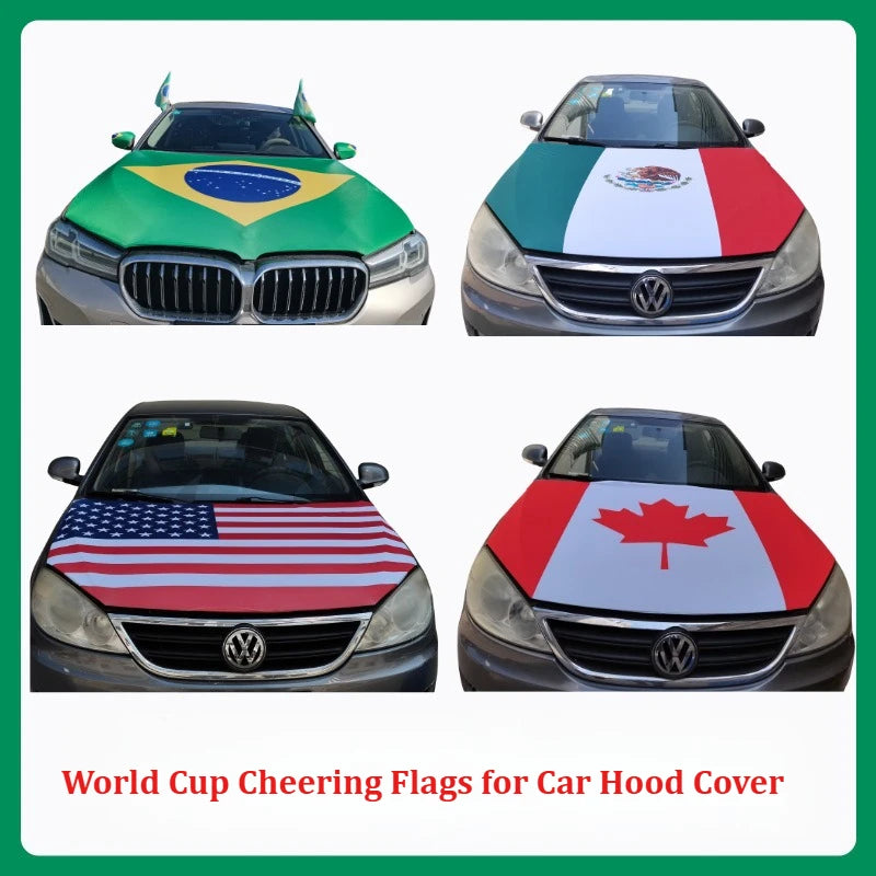 2026 US CA and MX World Cup Cheering Flags for Car Hood Cover Fuel Tank Covers Universal Fit Protection for Cars World Cup Flags