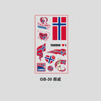 10Pcs Waterproof National Flag Temporary Tattoos for 2026 World Cup Face Body Stickers for Football Fans Match Day Decorations