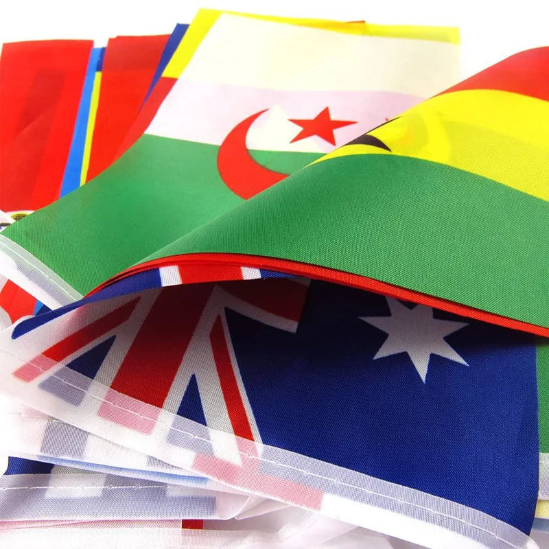 Country Flag  2026 48pcs  NEW foot ball cup Countries String Flag world National Banner Football Event Garlands decor
