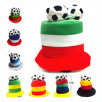 Top Hat 2026 World Cup Flag Hat Fan Gear Velvet Tall Hat Football-Shaped Fedoras Cheer Accessories Carnival Celebration Gift Hat