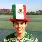 Top Hat 2026 World Cup Flag Hat Fan Gear Velvet Tall Hat Football-Shaped Fedoras Cheer Accessories Carnival Celebration Gift Hat