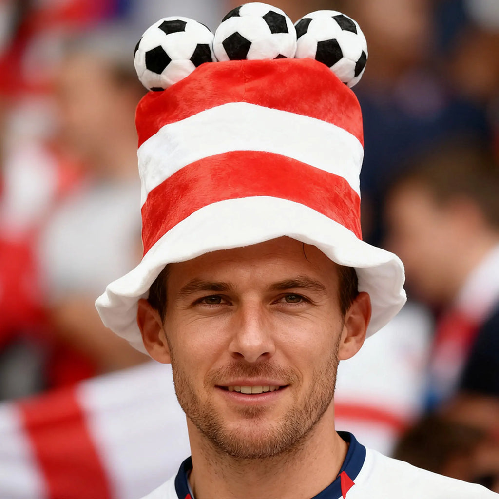 Top Hat 2026 World Cup Flag Hat Fan Gear Velvet Tall Hat Football-Shaped Fedoras Cheer Accessories Carnival Celebration Gift Hat