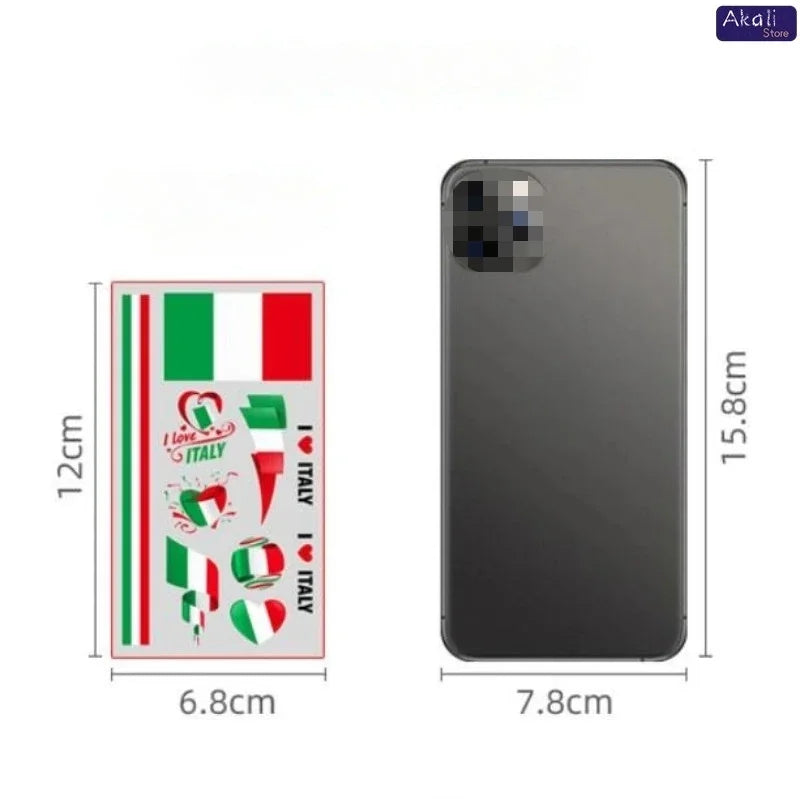 10Pcs Waterproof National Flag Temporary Tattoos for 2026 World Cup Face Body Stickers for Football Fans Match Day Decorations