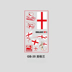 10Pcs Waterproof National Flag Temporary Tattoos for 2026 World Cup Face Body Stickers for Football Fans Match Day Decorations